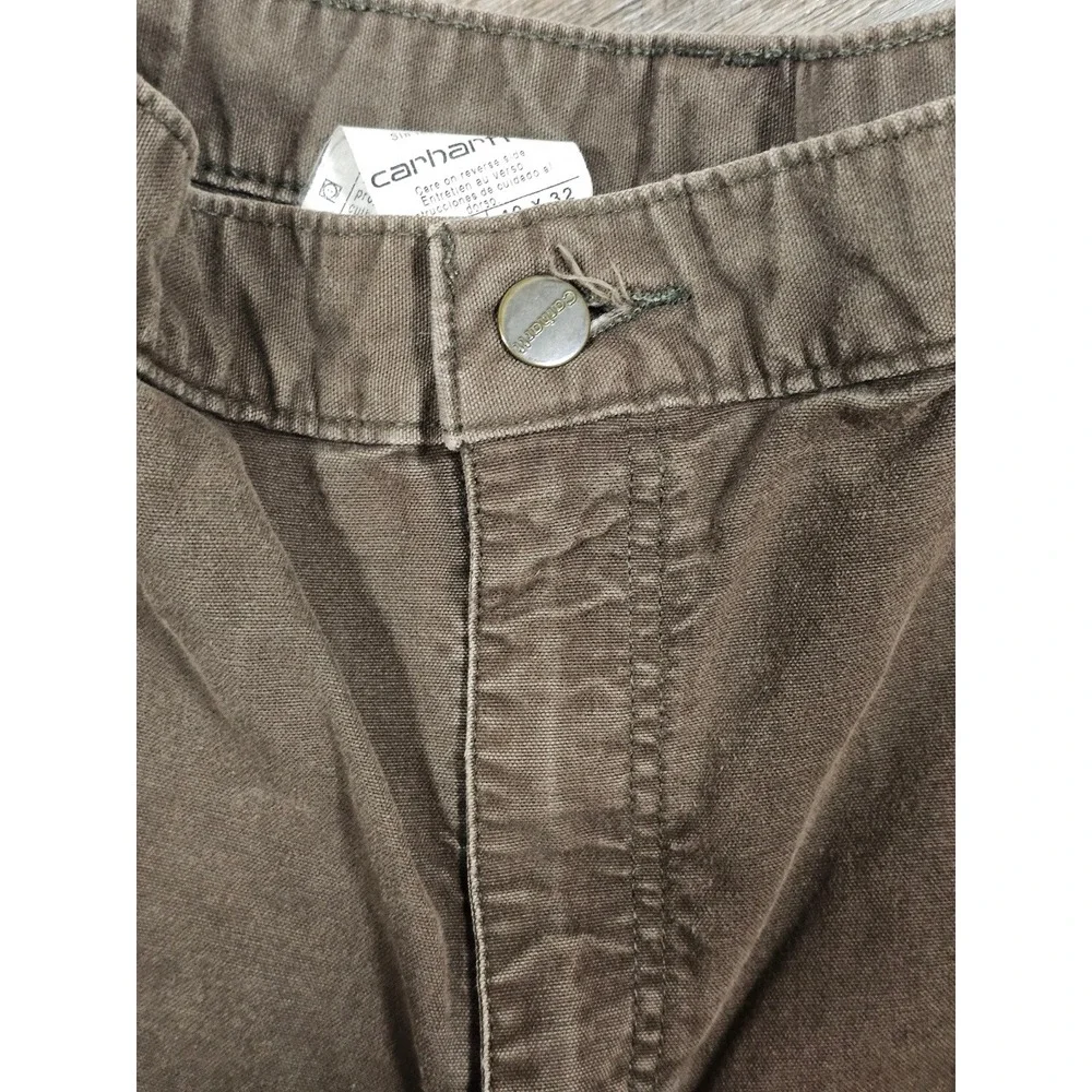 Carhartt B151 DFE Mens Brown Canvas Work Dungaree Pants 40x32‎ Straight Leg